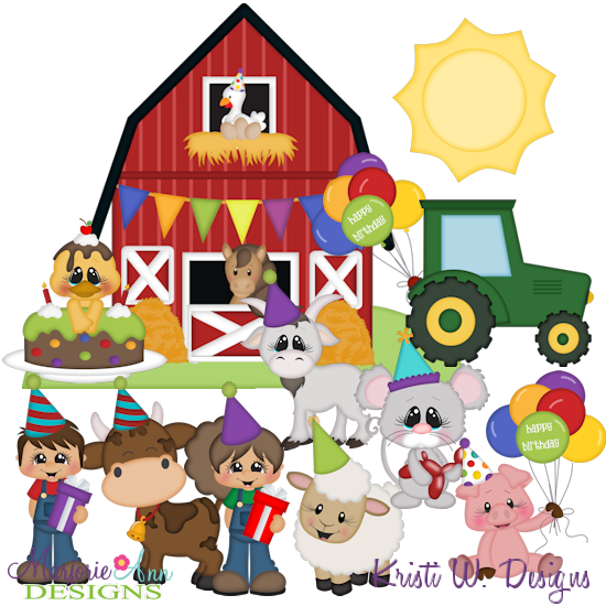 Barnyard Birthday SVG Cutting Files Includes Clipart - Click Image to Close